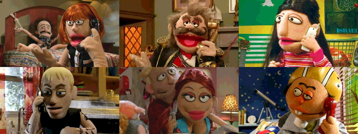 Six crank yankers talk to each other on the telephone about the new comedy club in Las Vegas