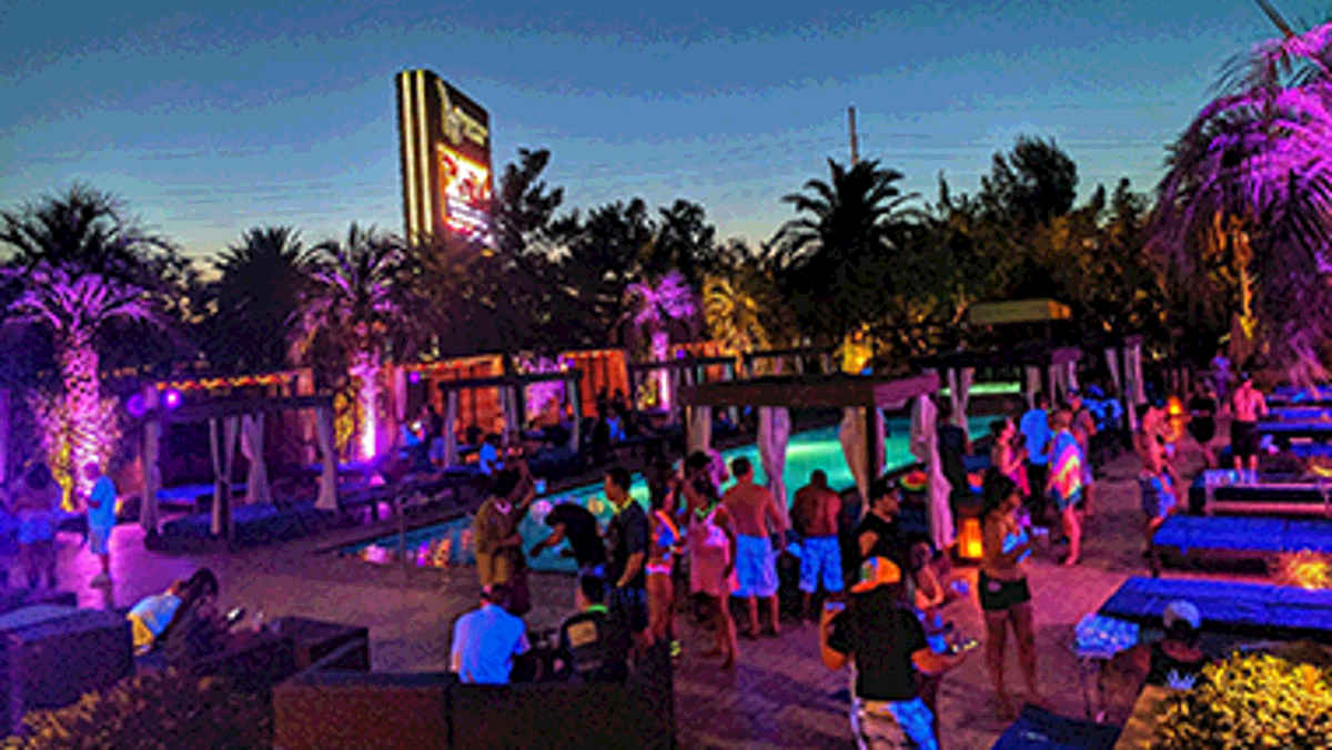 A nighttime event at DayDream pool club