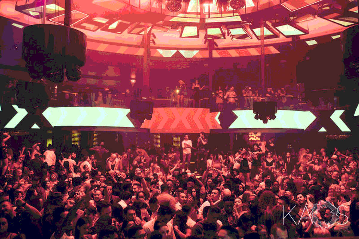 Clubbers enjoy the dance floor at KAOS Nightclub