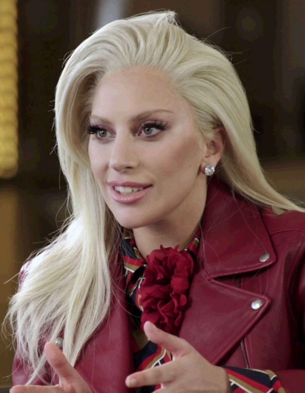 Lady Gaga during an interview for NFL Network in 2016.