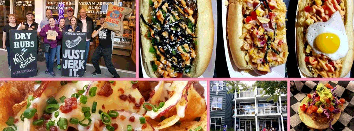 A collage of food to be enjoyed during the downtown Las Vegas food tour