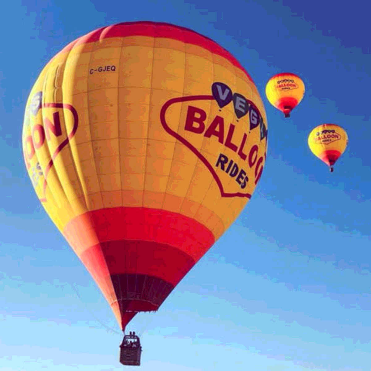 Hot air balloons over the Las Vegas area